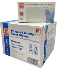 1000 pcs Synguard Nitrile Exam Gloves Blue Powder-Free Medical Disposable Gloves