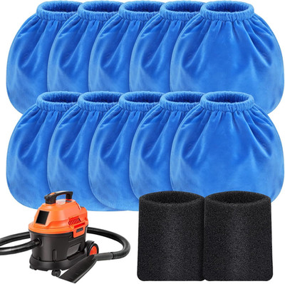 10 Pack VRC2 Cloth Filters for Vacmaster 1.5 3.2 Gallon Wet/Dry Vacuums, Compati