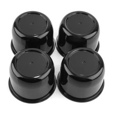 4 Pack 3 inch Wheel Center Caps Plastic Push Through 3.03" Hub 2.36" H Black