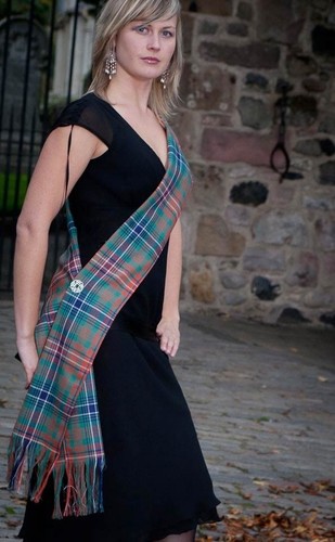 Women’s Scottish Tartan Sash With Brooch – Choose Clan Tartan – Highland Wear - Picture 3 of 10