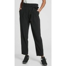 Athleta Black Skyline pull on high rise pleated Paperbag waist pant II, size 6