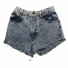 Vintage 80s 90s No Excuses Women's Denim Cut Off Acid Wash Short Shorts Sz 25
