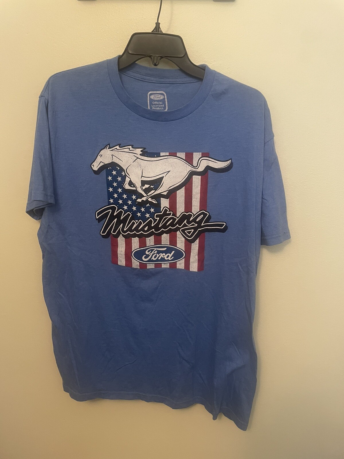PONY T shirt Ford Mustang prodotto con licenza ufficiale uomo taglia L blu