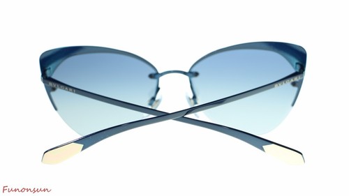 Gafas de sol redondas para mujer BVLGARI BV6096 20204 L azul/azul gris lente degradada 58 mm - Imagen 4 de 4