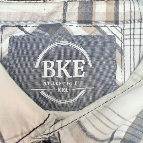 Camicia casual BKE Athletic Fit a quadri con bottoni manica corta XXL, moda, preppy - Foto 2 di 10