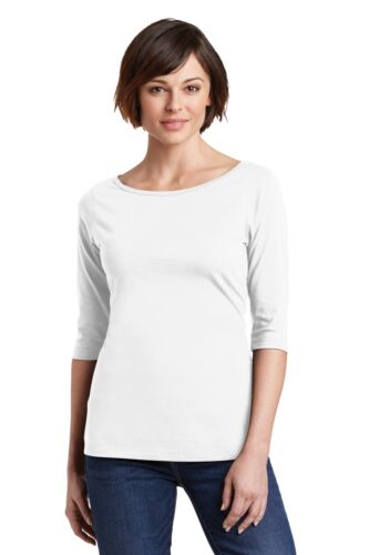 District DM107L Women's Cotton Perfect Weight 3/4-Sleeve Tee T-Shirt - Pack Of 2