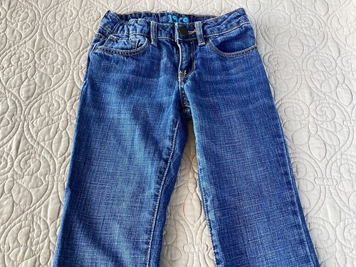 Girl's GAP Kids 1969 Jeans Boot Cut Size 8 Slim Adjustable Waist Medium Wash - Picture 15 of 16