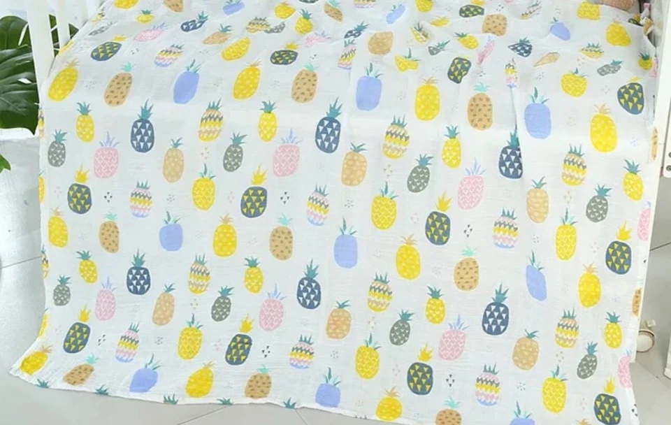 100% органический хлопок муслин пеленальное одеяло аксессуар для мальчика/девочки - Изображение 3 из 4