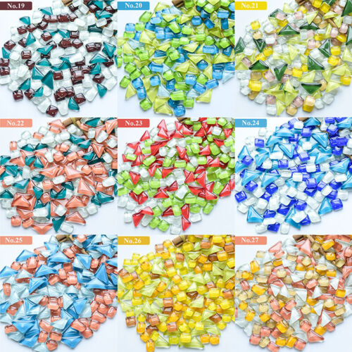 200g Couleur Teinté Acrylique Verre Mosaïque Vitrifiée Mini Vrac Tuile DIY Tissu - Afbeelding 37 van 79