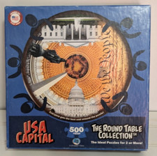 500 Piece Boarder View Puzzle "USA CAPITAL" The Round Table Collection NIB ROUND