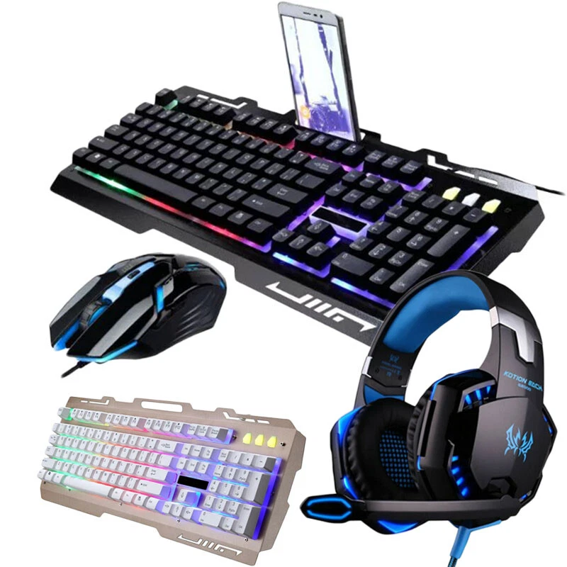 Gaming Keyboard Mouse and Headset with mic Combo USB
