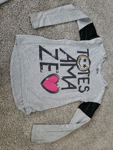 epic threads gymboree girls top gray pink school girl heart Size 8, M lot of 2 - Picture 2 of 6