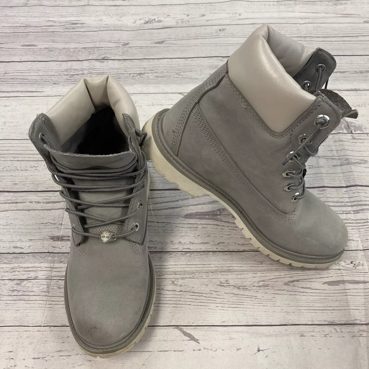 Timberland A1iV1 Gray Nubuck Suede Waterproof Boots Women s Size 8.5