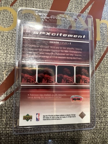1999-00 SPx Spxcitement David Robinson #S13 SAN ANTONIO SPURS Insert Card 05/29 - Picture 5 of 5
