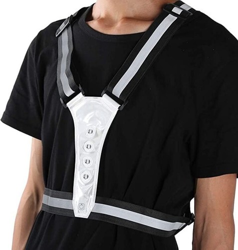 LED Reflective Running Vest with Front Light and Rear Lights - Picture 7 of 10