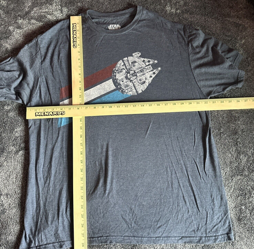 Star Wars Shirt Men's X Large XL Millennium Falcon Casual Lightweight Tee Blue - Picture 6 of 7