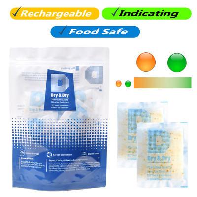20 gram X 30 PK ''Dry & Dry'' Food Grade Orange Indicating Silica Gel Packets