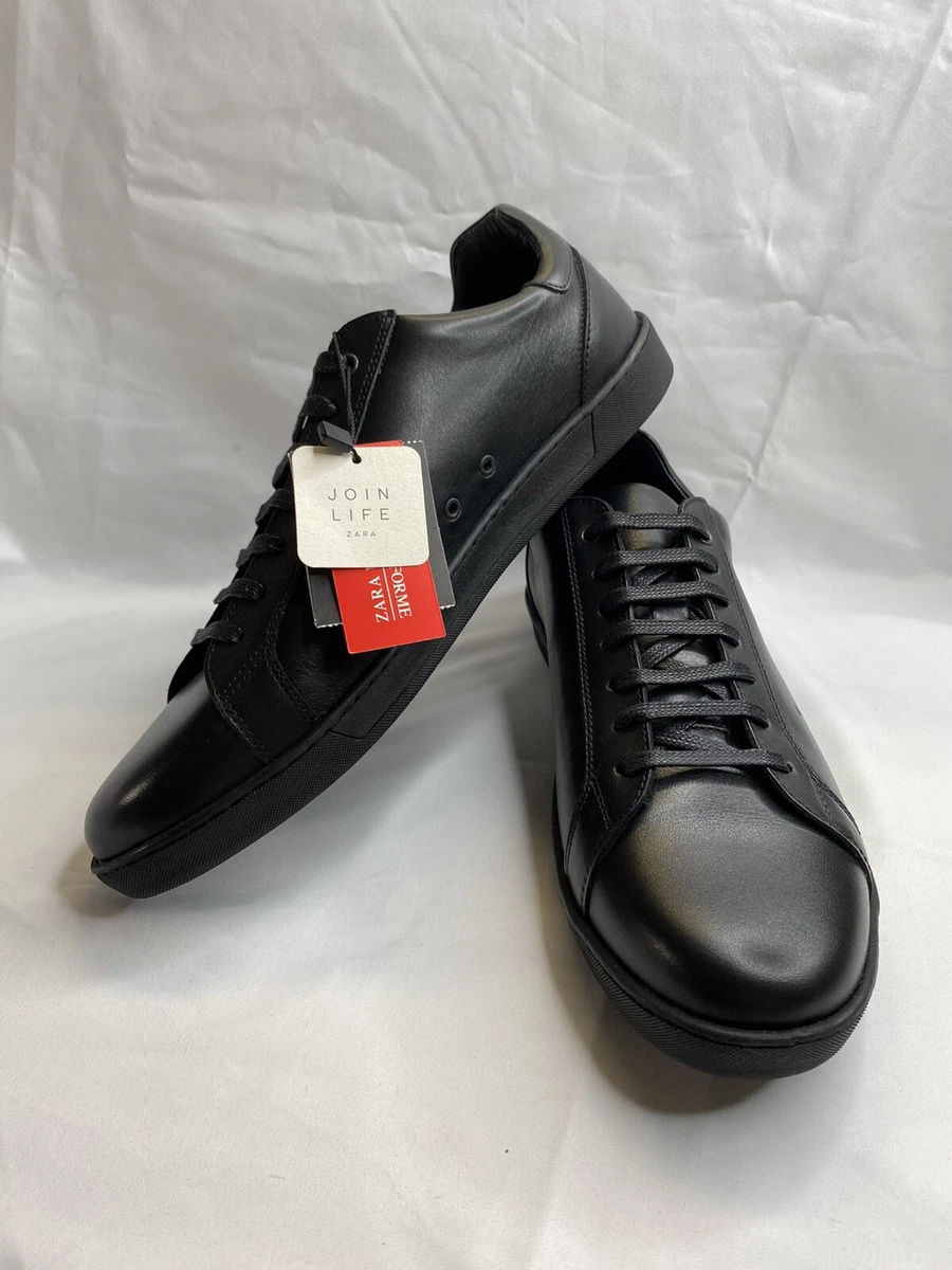 Zara MEN black casual SNEAKERS Lace-up join life uniform men b2 USA 7 EU 40