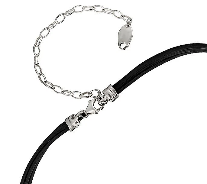 Collar de cuero QVC Hagit de plata esterlina estación central Foto 2 de 3