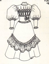 Period clothes Dress outfit French German Victorian PATTERN for 17" 18" Doll 168