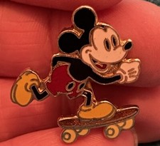 Mickey Mouse Disney Collectible Badge Pin Brooch Skateboard,