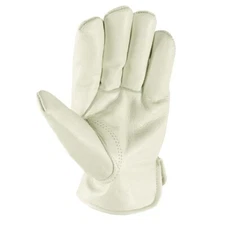 Wells Lamont Men's Driver Work Gloves Ivory Cowhide Leather M, L, XL 1 pair