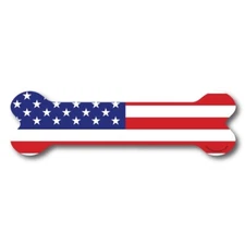 American Flag Dog Bone Magnet 2x7" Decal Perfect for Car or Truck