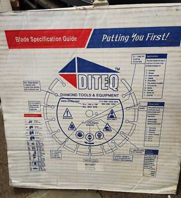 Diteq A-56N13 16'' x .145'' Asphalt/Green pro-wet diamond saw blade NOB