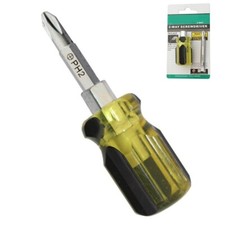 Anti Slip Dual Slotted and Cross Head Screwdriver with Interchangeable Bits