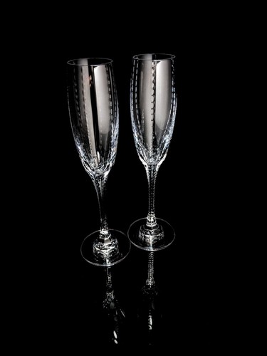 Faberge Bristol Clear Crystal Champagne Flutes NIB - Picture 6 of 14