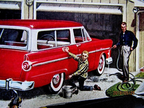 Ford Fairlane Sunliner 1955 convertible y vagón personalizado anuncio impreso original 9 x 11" - Imagen 3 de 12