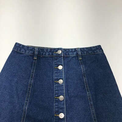 Eighty Two Denim Skirt Juniors Size 7 Ardene Exposed Button Fly A-Line Stretch