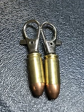 Pair Of 9mm Bullet Zipper Pulls Or Keychains Unique Gift
