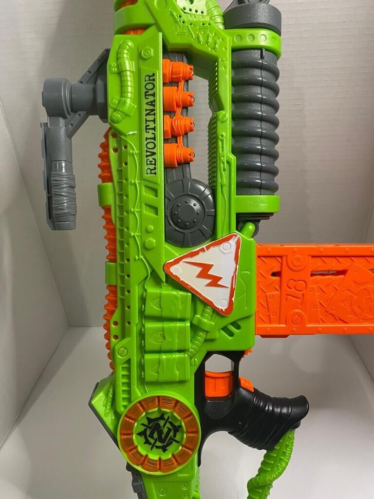 NERF Revoltinator Zombie Strike Toy Blaster with Motorized Lights Sounds &  18 Official Darts for Kids, Teens, & Adults