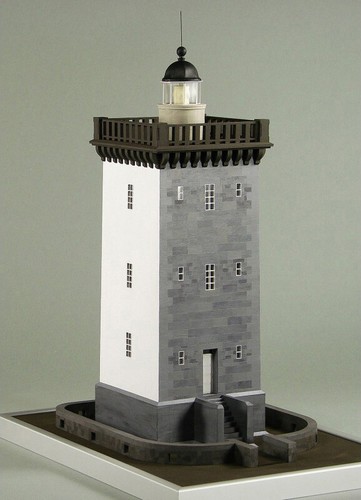 Kartonmodell Leuchtturm Kermorvan Lasercut-Modell 1:72 Shipyard - Bild 2 von 4
