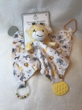 Modern Baby Giraffe Snuggle Security Blanket Blankie Teether Rattle Unisex Yello