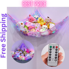 Stuffed Animal Net Or Hammock With LED Light Hanging Toy Net Hammock For Stuff