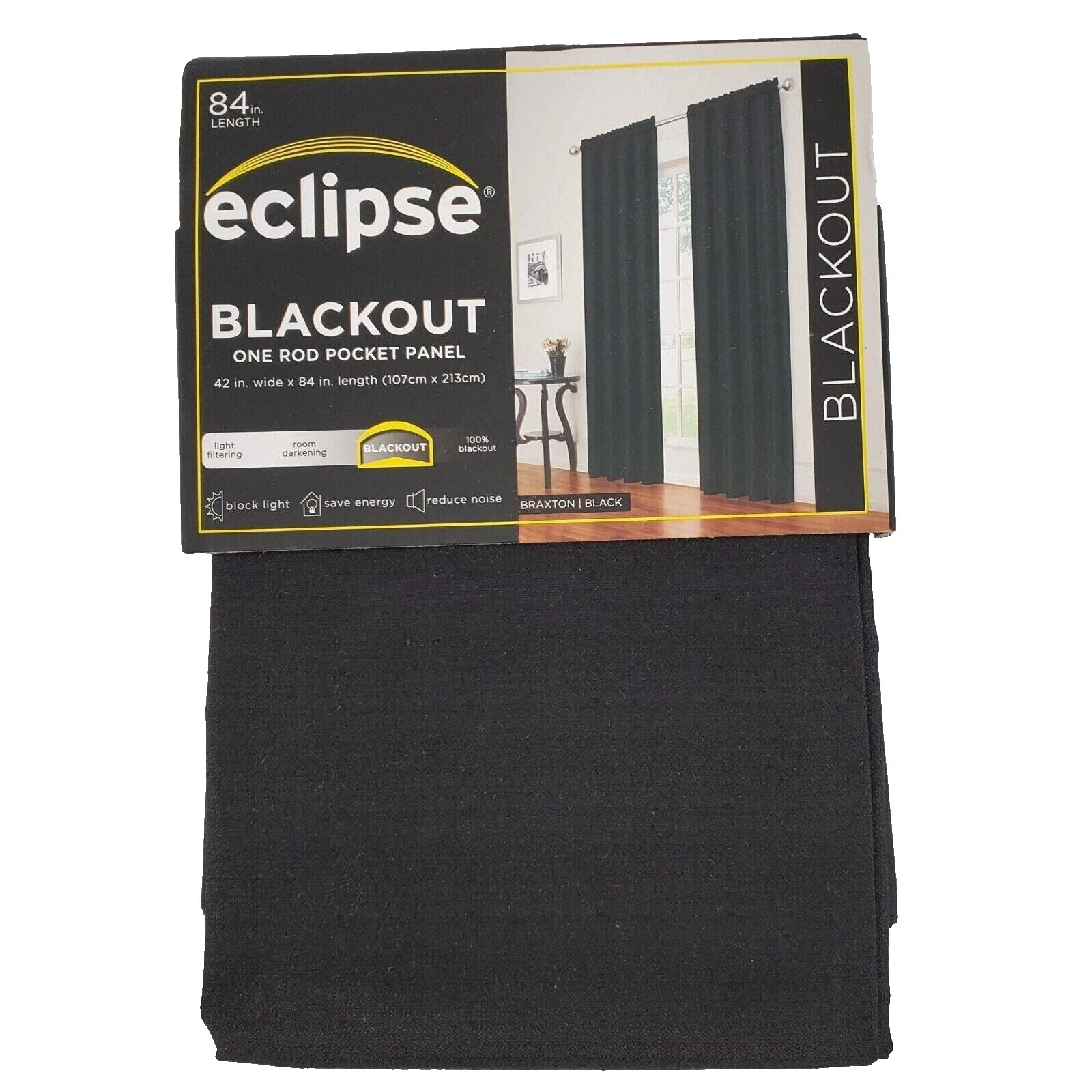 Cortinas de ventana de poliéster Eclipse Blackout