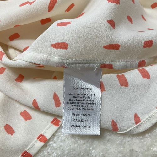 Talbot Nantucket Womens XLp Sheer Cream Coral Print Sleeveless ButtonUp Tank Top - Picture 6 of 10