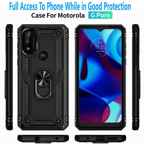 Pour téléphone pur Motorola Moto G, housse de béquille + protection en verre trempé - Photo 12 sur 56