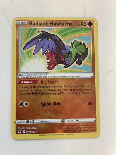 Pokemon TCG Radiant Hawlucha 081/189 - Astral Radiance LP - Picture 1 of 4