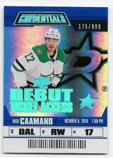 19/20 UPPER DECK CREDENTIALS DEBUT TICKET ACCESS RC #53 Nick Caamano #175/999