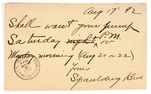 Townsend Harbor, Massachusetts. (MA) 1892 CDS and Matching Target on 1c Grant GPC to Town - Foto 2 di 2