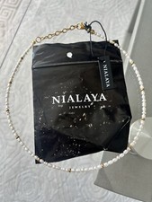 Nialaya Jewelry Kette Echte Perlen Neu mit Etikett Gold