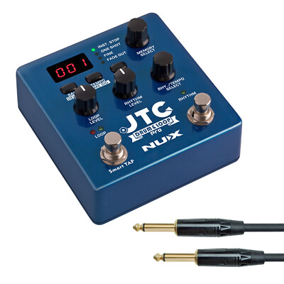 Nux JTC Drum and Loop Pro Dual Switch Effektpedal für Gitarre und Bass + Kabel