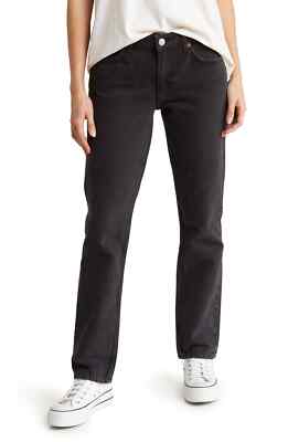 RE/DONE NWT $275 70's Low Rise Straight Jeans Washed Black Sz 24