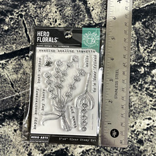 Hero Arts LAVENDER BUNDLE Flower Florals 3x4" Poly Clear Stamp Set CM416