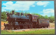 STRASSBURG RAILROAD ROUTE 741 STEAM LOCOMOTIVE 1223 COLOR CHROME POSTCARD NEW