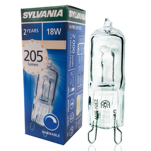 18w G9 Eco Halogen Capsule Sylvania Natural light 240v Dimmable HiPin