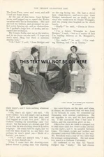 A H BUCKLAND BEAUTIFUL LADY SITTING WOMEN UNPACK c 1900 ART ILLUSTRATION PRINT